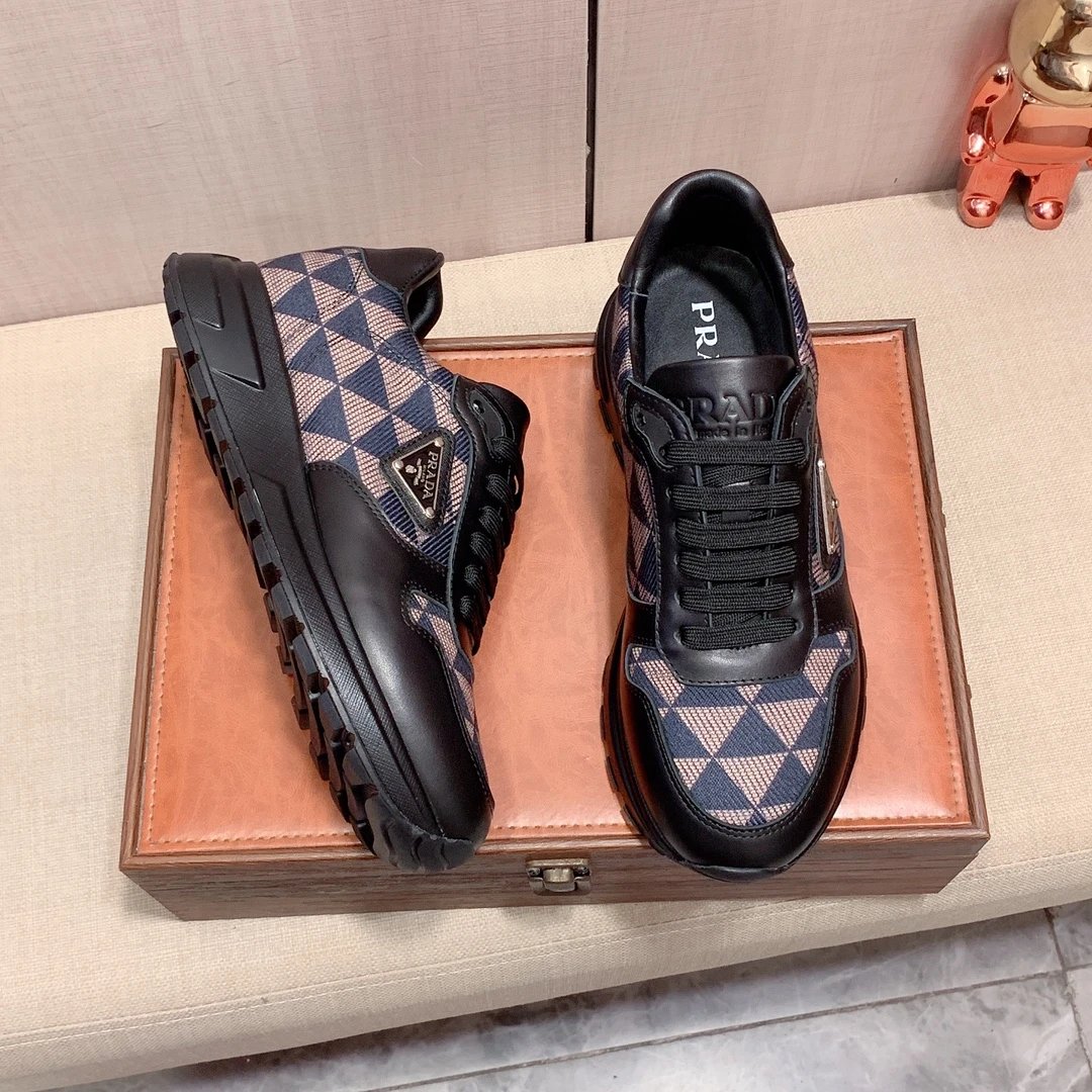 Prada America Cup Triangle Jacquard Black Tan