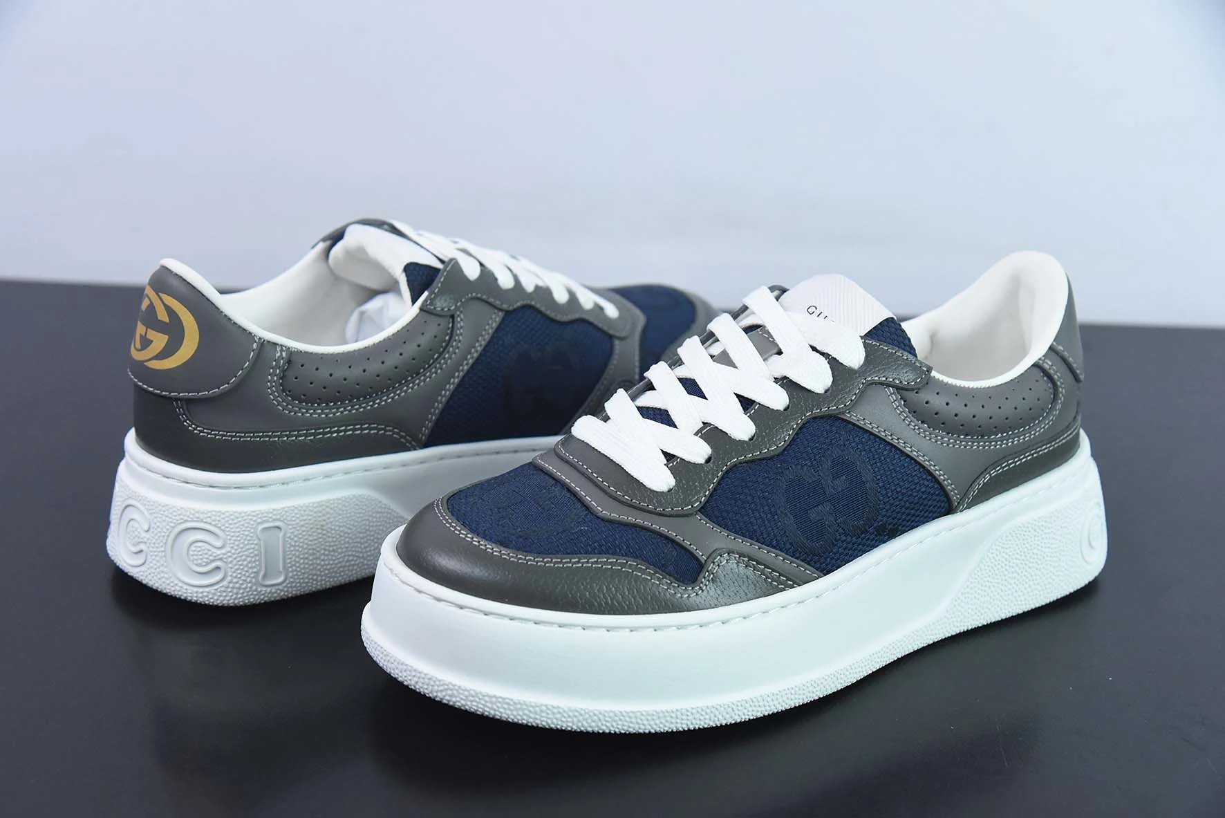 Gucci GG Marmont Sneakers Navy and Gray Chunky Sneakers - 5