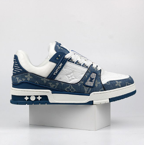 Louis Vuitton LV Trainer Denim Monogram Blue White