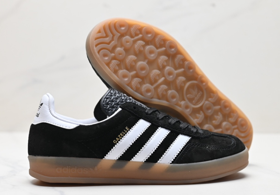 Adidas Gazelle Black White Gum