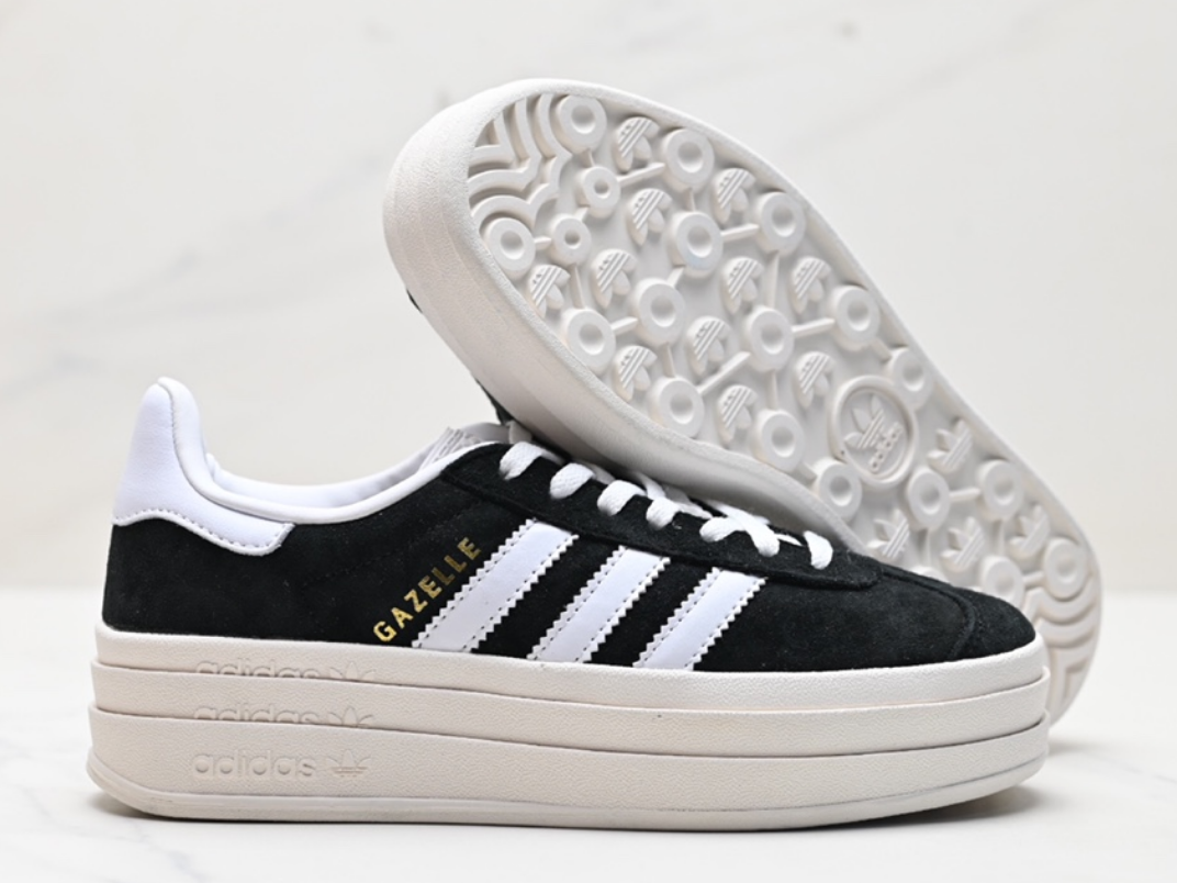 Adidas Gazelle Bold Black White Platform