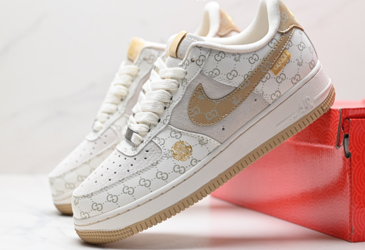 Nike Air Force 1 Low Gucci GG White Gold
