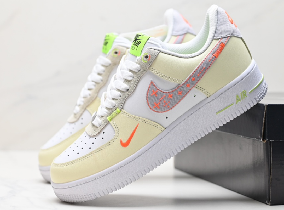 Nike Air Force 1 Low Skeleton Volt Orange White