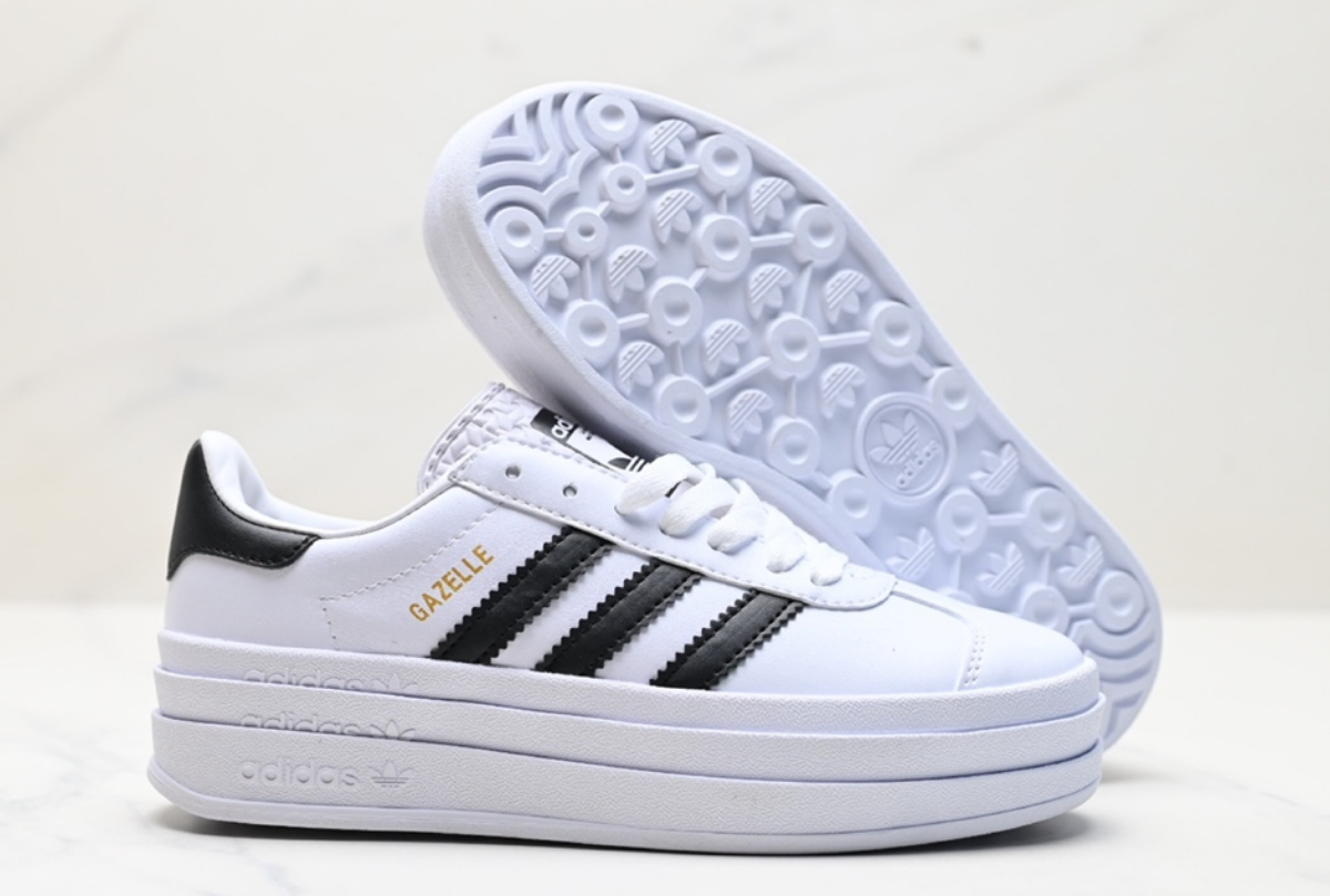Adidas Gazelle Bold White Black Platform