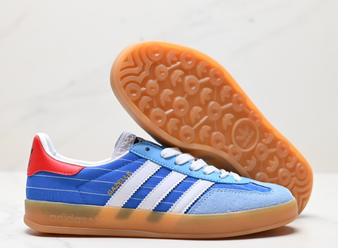 Adidas Gazelle Indoor Blue White Red Gum