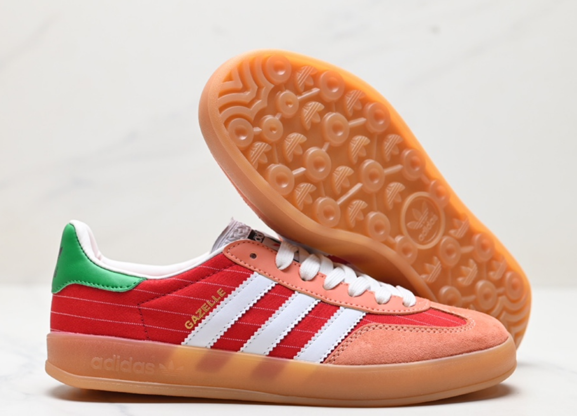 Adidas Gazelle Indoor Red White Green Gum