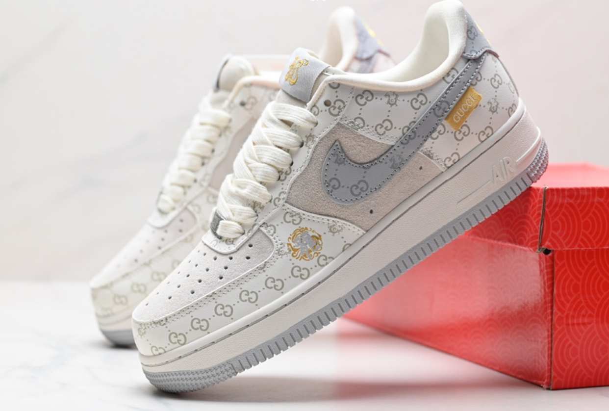Nike Air Force 1 Low Gucci GG White Silver