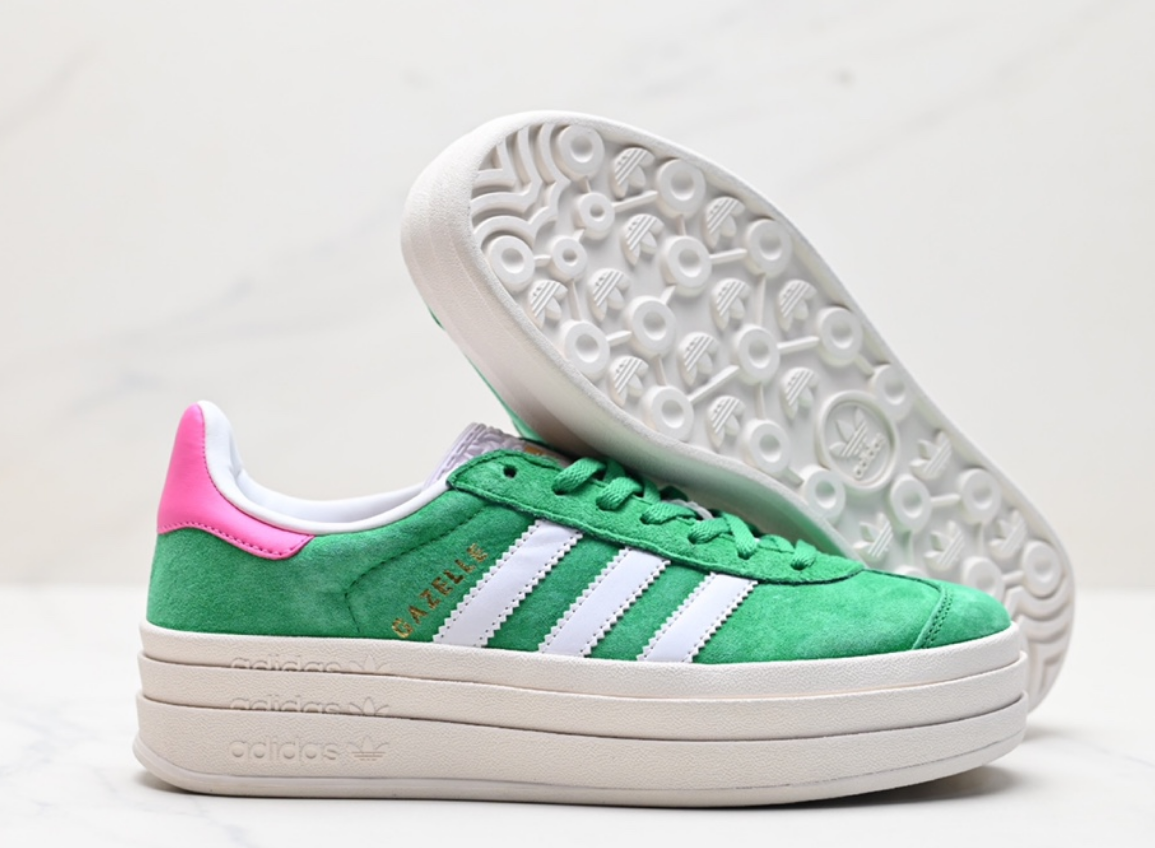Adidas Gazelle Bold Platform Green Pink White