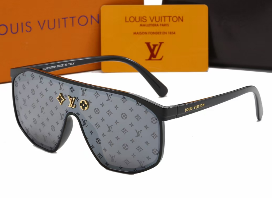 Louis Vuitton Shield Sunglasses Burgundy Gradient Gold Frame - 2
