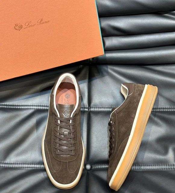 Loro Piana Sneakers Suede low-top lace-up product detail image 9