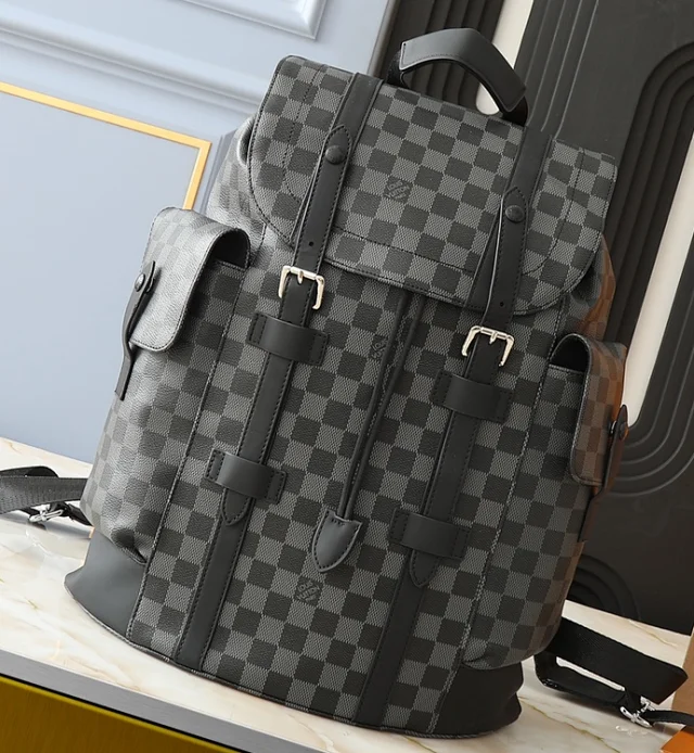 Louis Vuitton Backpacks Monogram flap backpack with buckle straps and side pockets product detail image 6