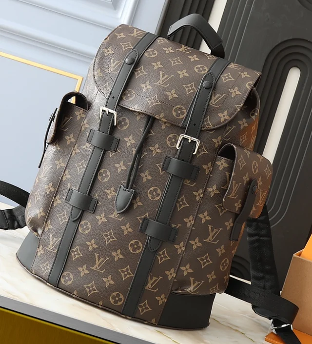 Louis Vuitton Backpacks Monogram flap backpack with buckle straps and side pockets product detail image 4
