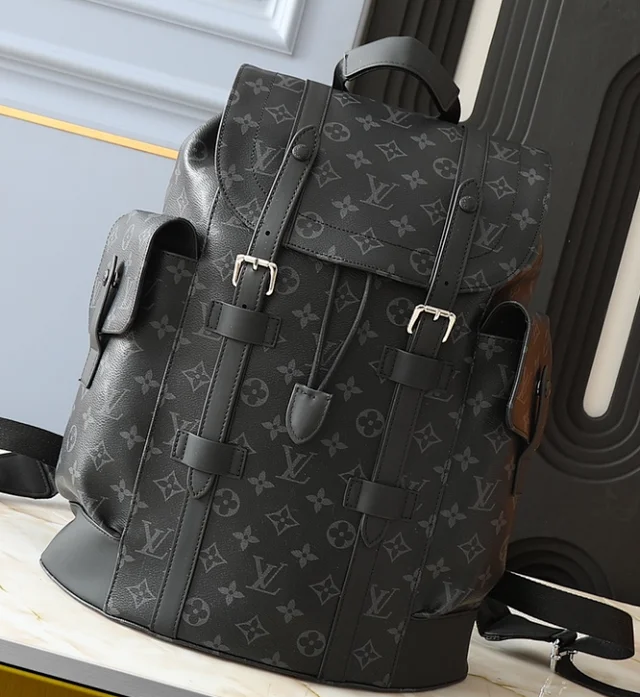 Louis Vuitton Backpacks Monogram flap backpack with buckle straps and side pockets product detail image 5