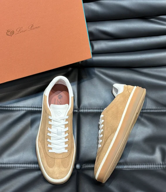 Loro Piana Sneakers Suede low-top lace-up product detail image 1