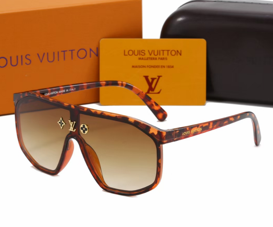 Louis Vuitton Shield Sunglasses Burgundy Gradient Gold Frame - 4