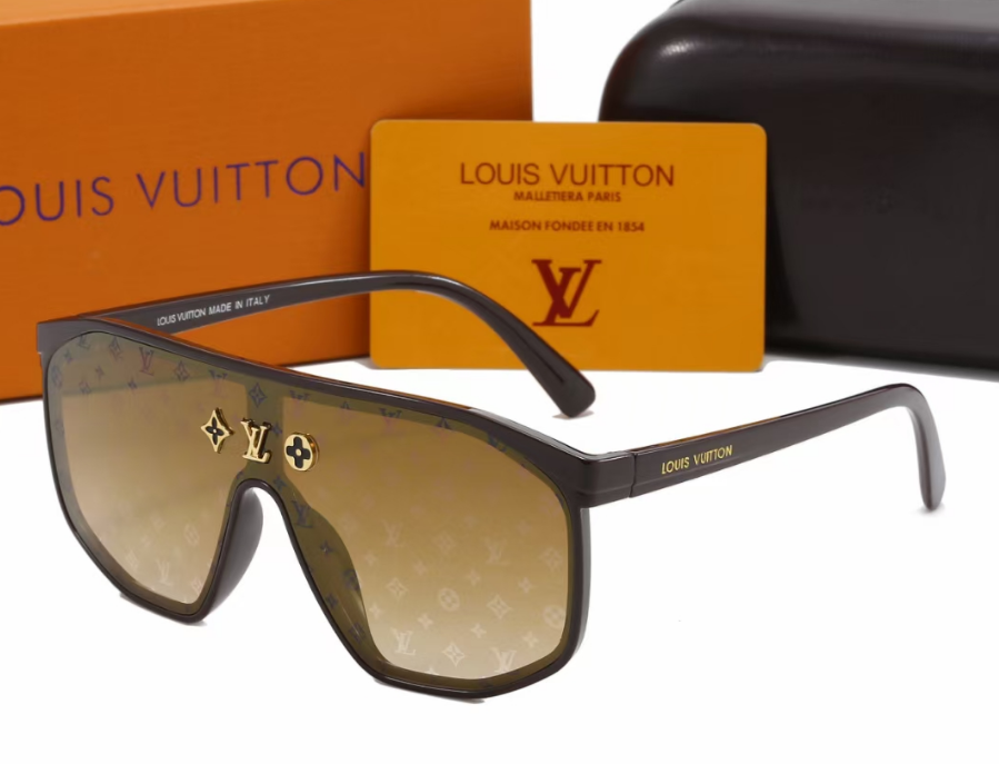 Louis Vuitton Shield Sunglasses Burgundy Gradient Gold Frame - 7