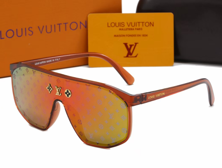 Louis Vuitton Shield Sunglasses Burgundy Gradient Gold Frame - 5