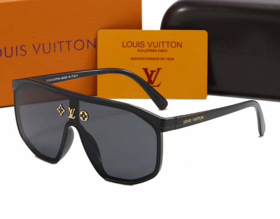 Louis Vuitton Shield Sunglasses Burgundy Gradient Gold Frame - 6