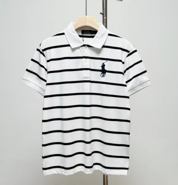 Ralph Lauren Classic Fit Striped Polo Gray - 10