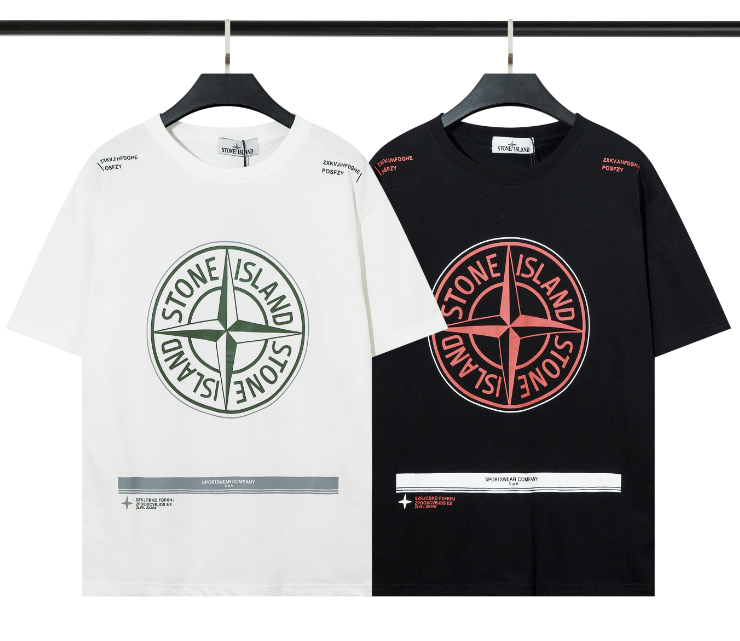 Stone Island Logo Print T-Shirt Black - 4