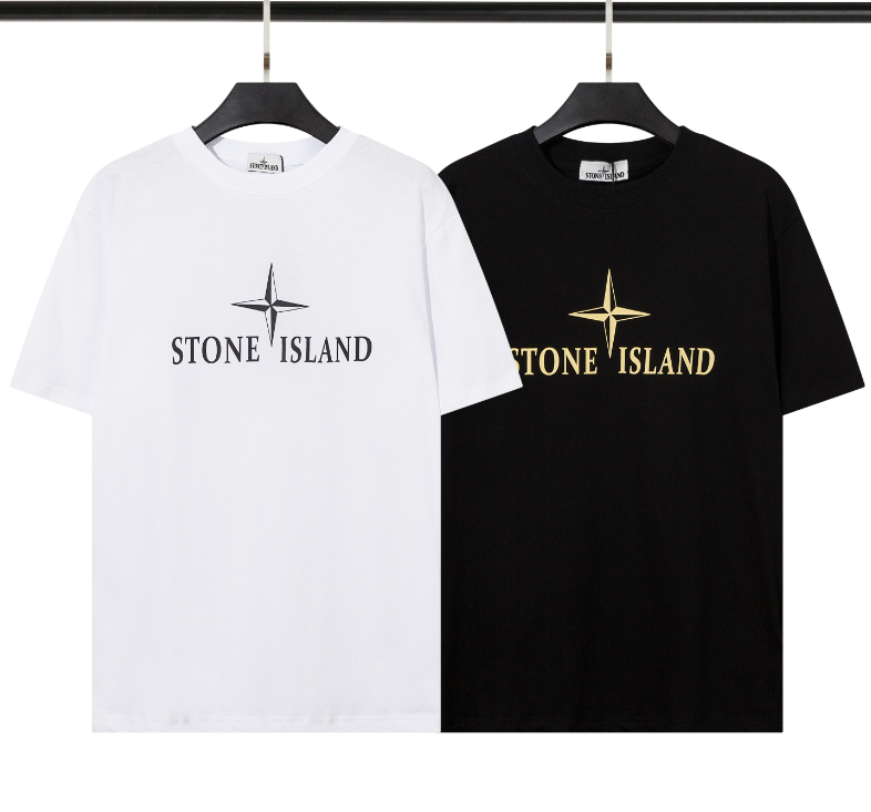 Stone Island Logo Print T-Shirt Black - 5