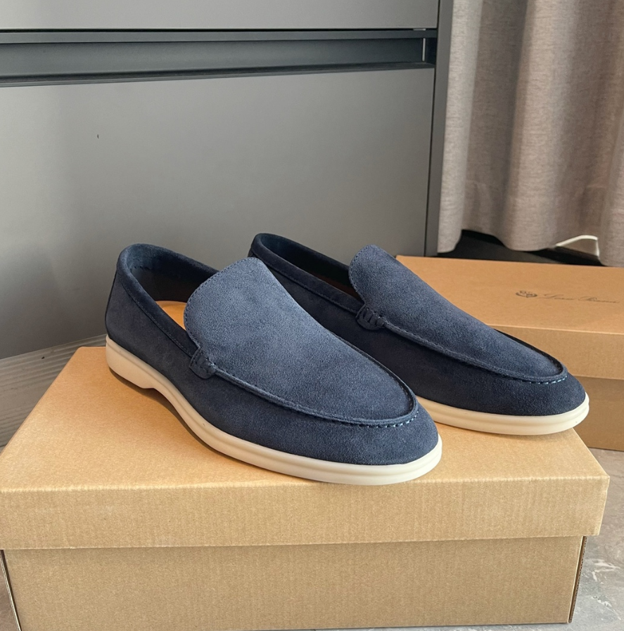Loro Piana Summer Walk Loafer Navy Blue Suede
