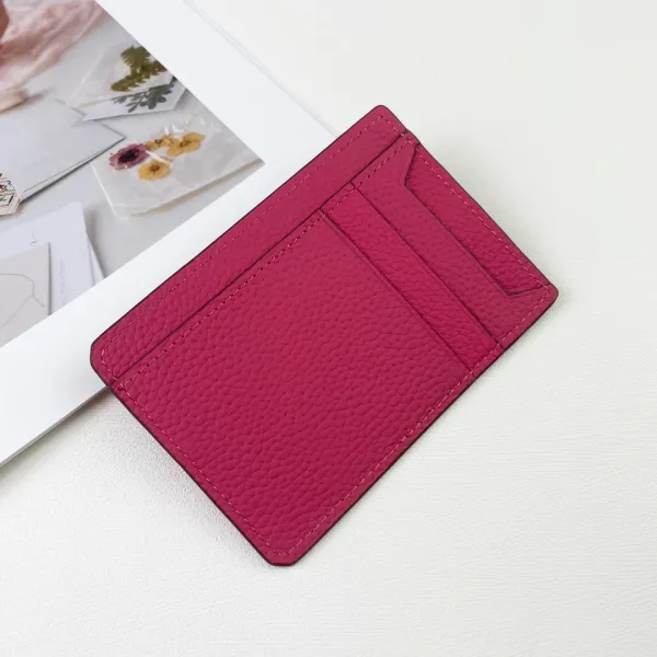 Hermès Card Holder in Fuchsia Togo Leather Wallets - 7
