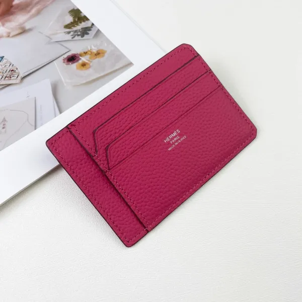 Hermès Card Holder in Fuchsia Togo Leather Wallets - 8