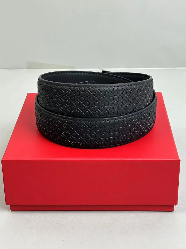 Ferragamo Belts Gancini buckle belt with embossed Gancini-pattern strap product detail image 17
