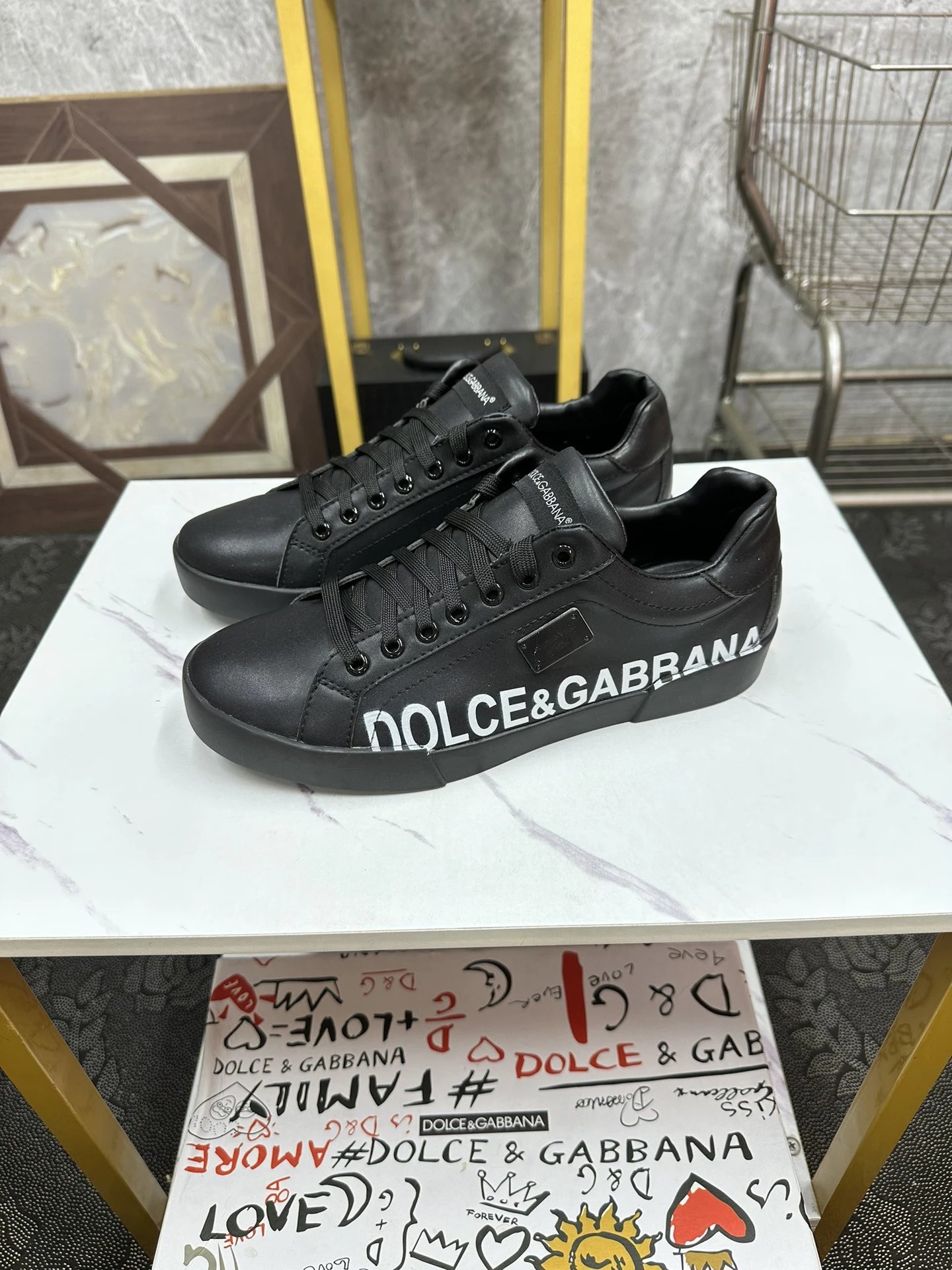 Dolce & Gabbana Black Chunky Sole Sneakers - 12