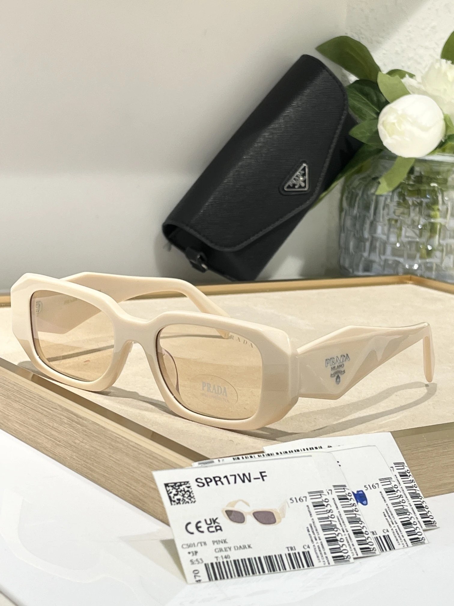 Prada SPR17W-F Black Gray Dark Optical Glasses - 4