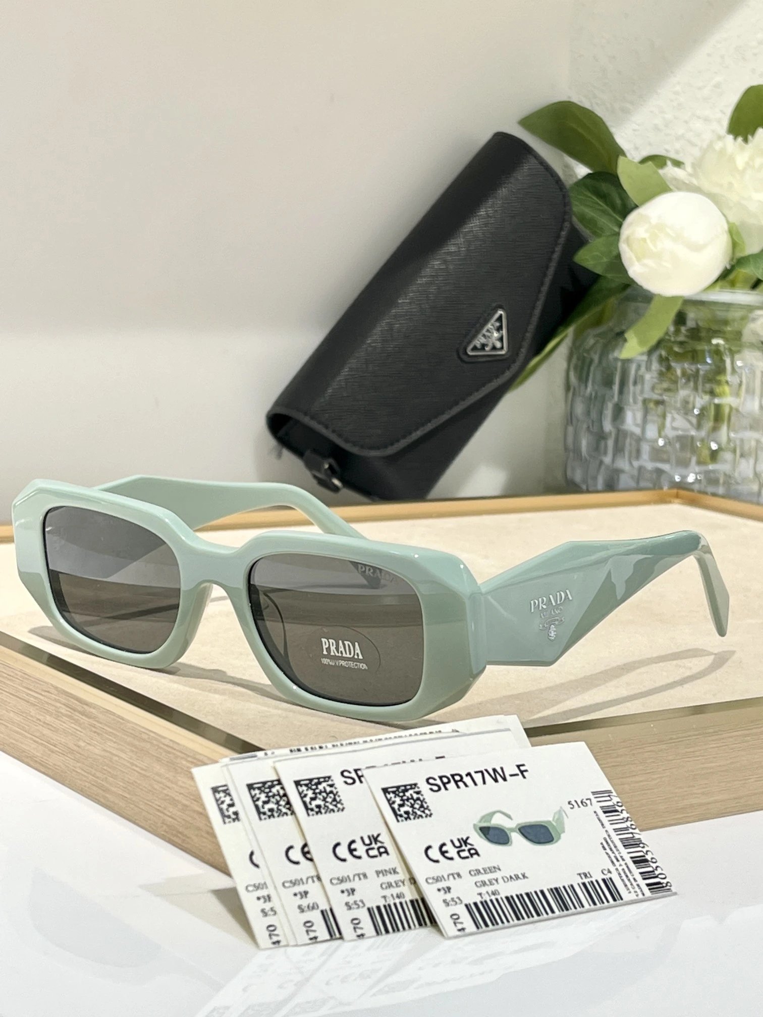 Prada SPR17W-F Black Gray Dark Optical Glasses - 2
