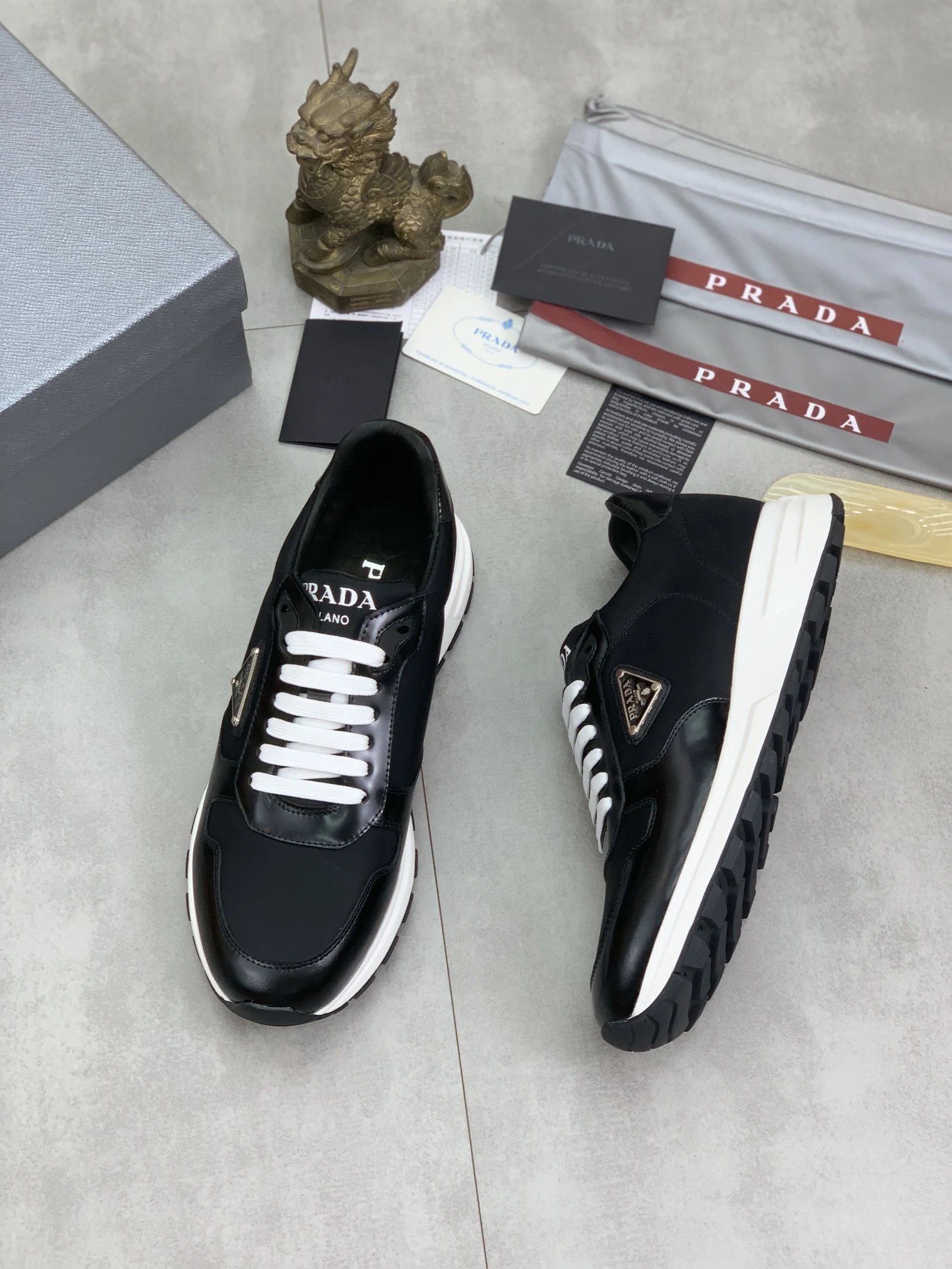 Prada Re-Nylon Runner White Sneakers Chunky Sneakers - 7