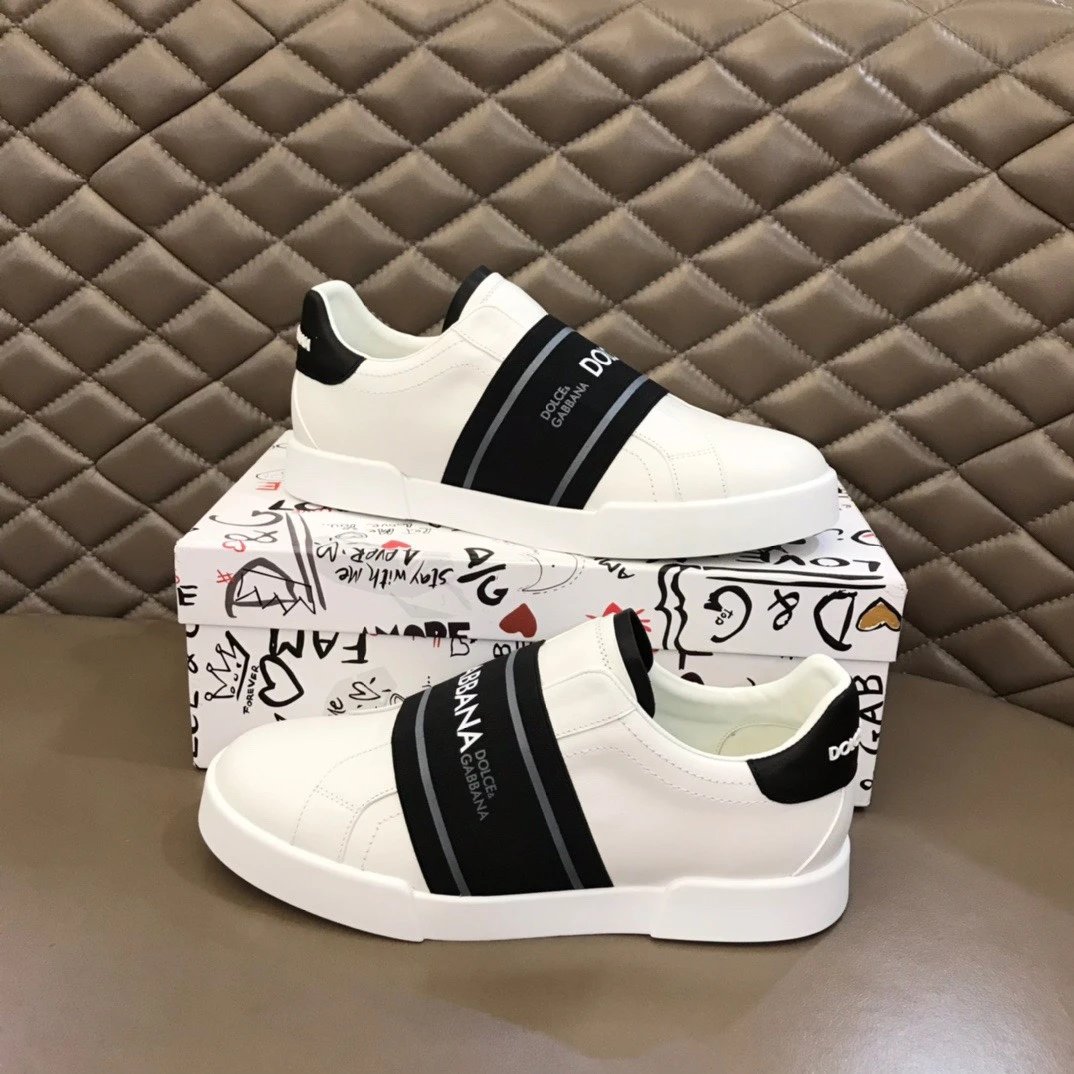 Dolce Gabbana Portofino Slip On White Black
