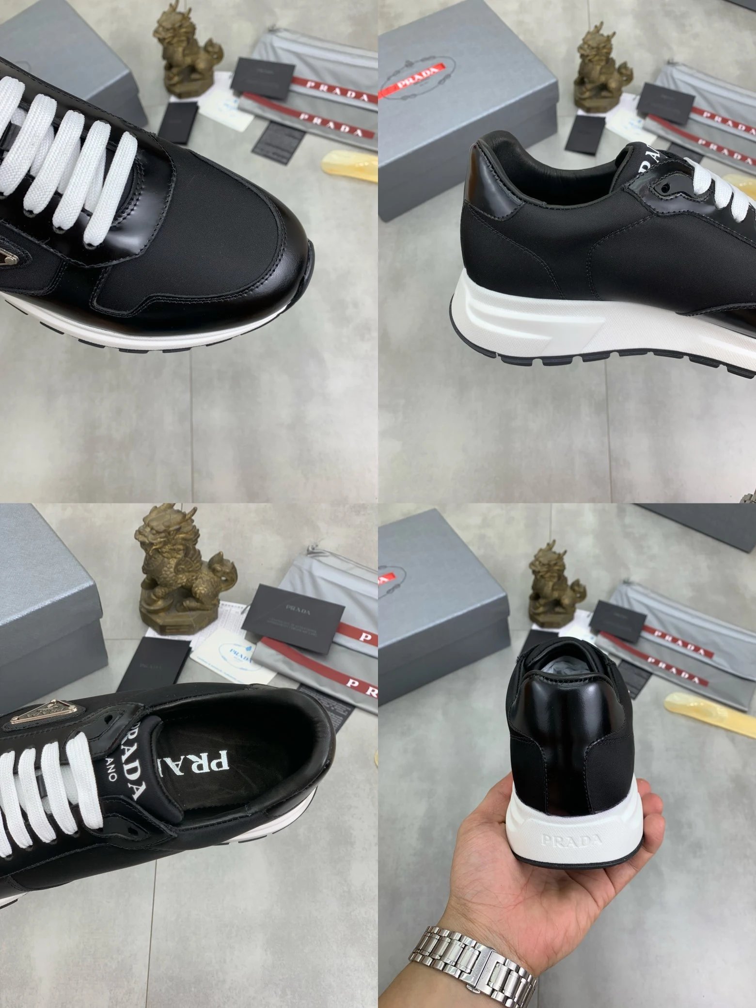 Prada Re-Nylon Runner White Sneakers Chunky Sneakers - 10