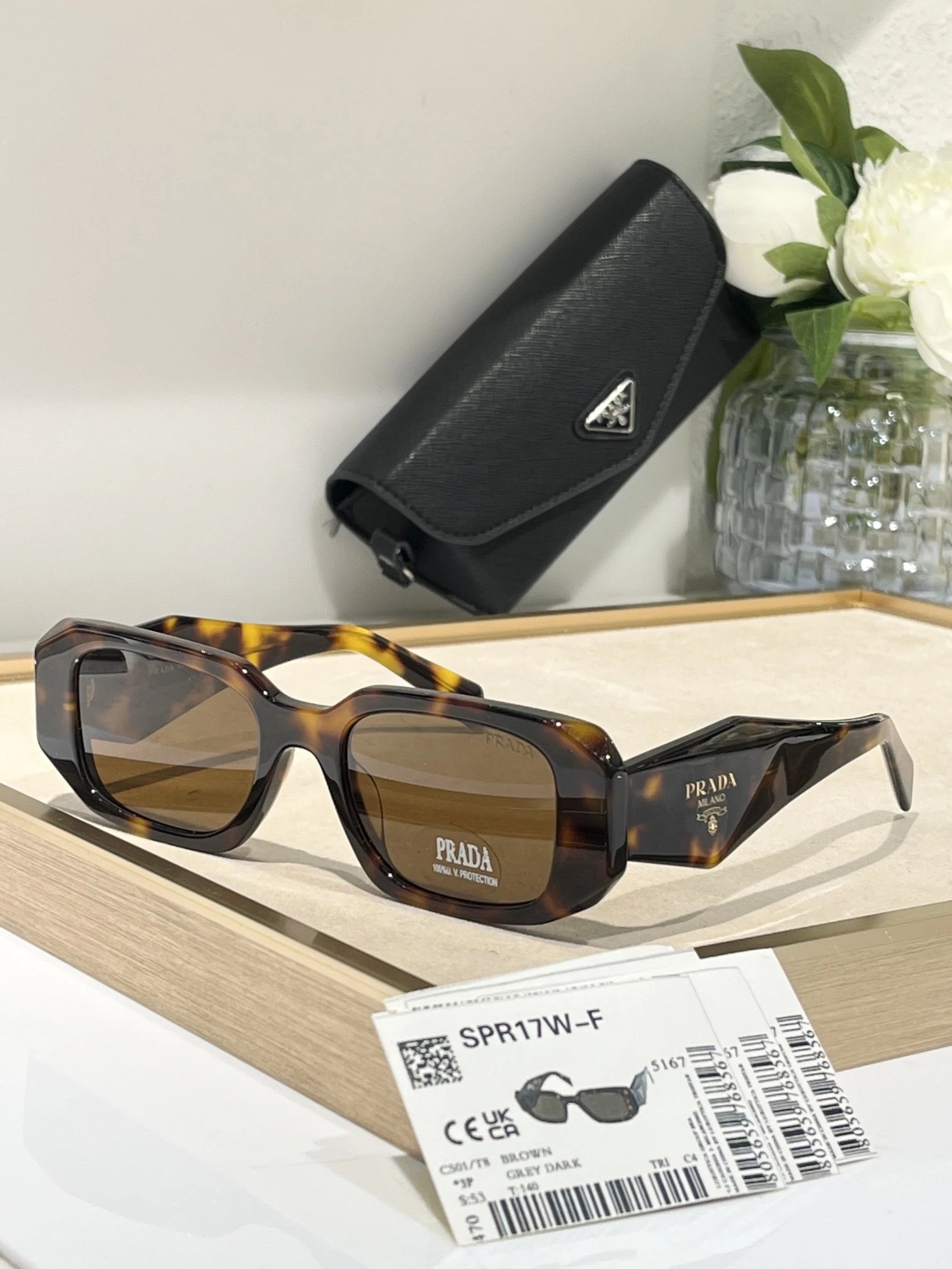 Prada SPR17W-F Black Gray Dark Optical Glasses - 3