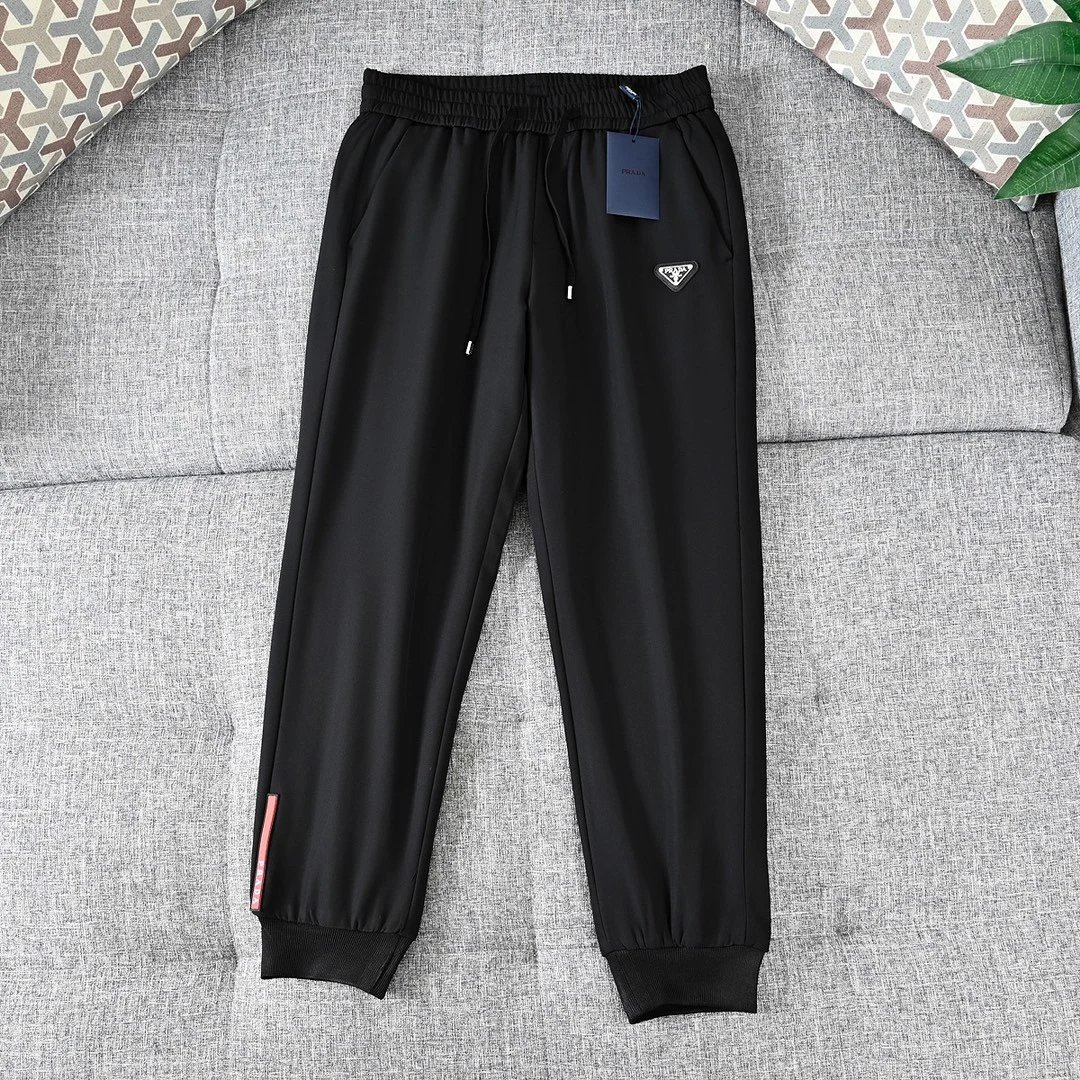 Prada Triangle Logo Jogger Pants Black