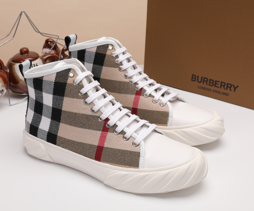 Burberry Check High Top Sneaker Beige Vintage