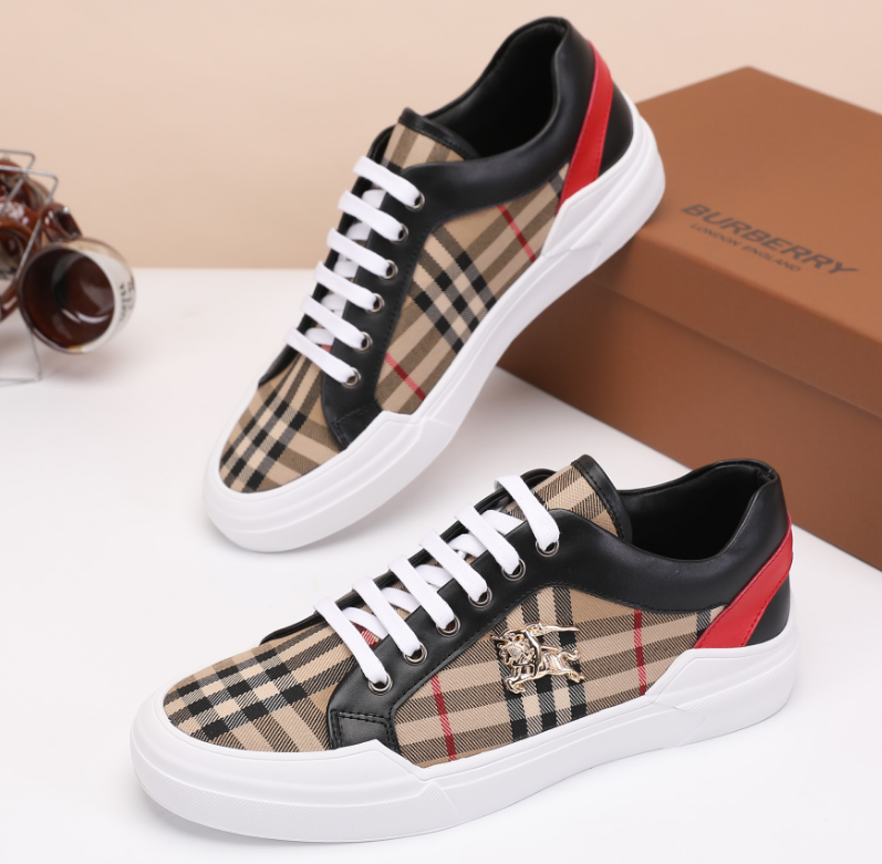 Burberry Classic Check Low Sneaker Tan Red Black