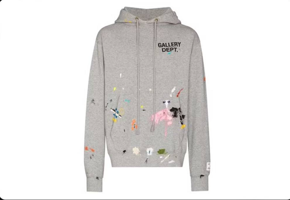 Gallery Dept. Paint Splatter Hoodie Grey