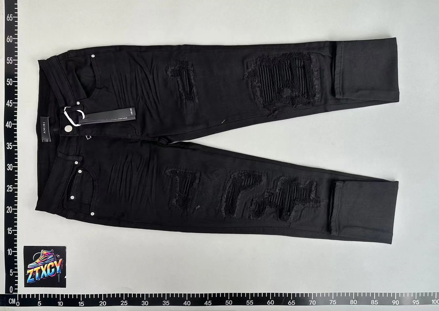 Amiri Mx1 Distressed Skinny Jeans Black