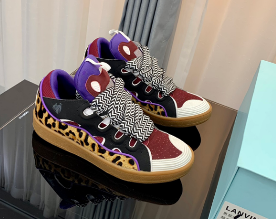 Lanvin Curb Sneaker Multicolor Leopard Purple