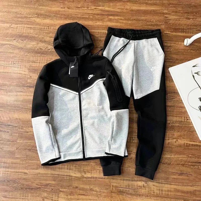 Stitching black and white suit