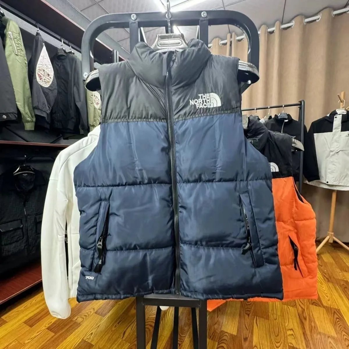 The North Face Nuptse Vest Olive Green and Black Down Vest - 19