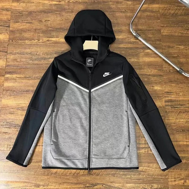 Patchwork Black Grey Coat