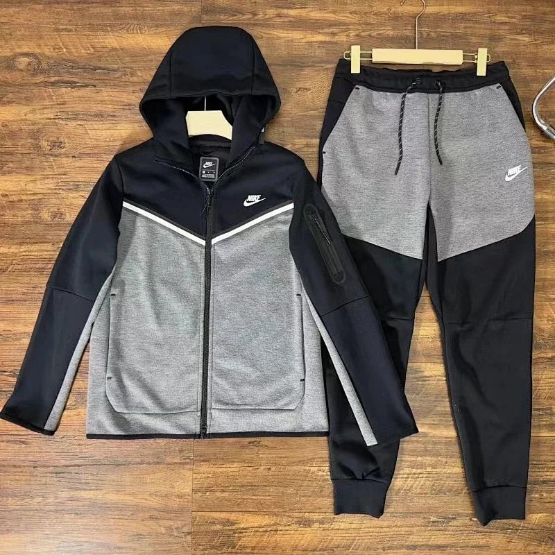 Stitching black and gray suit