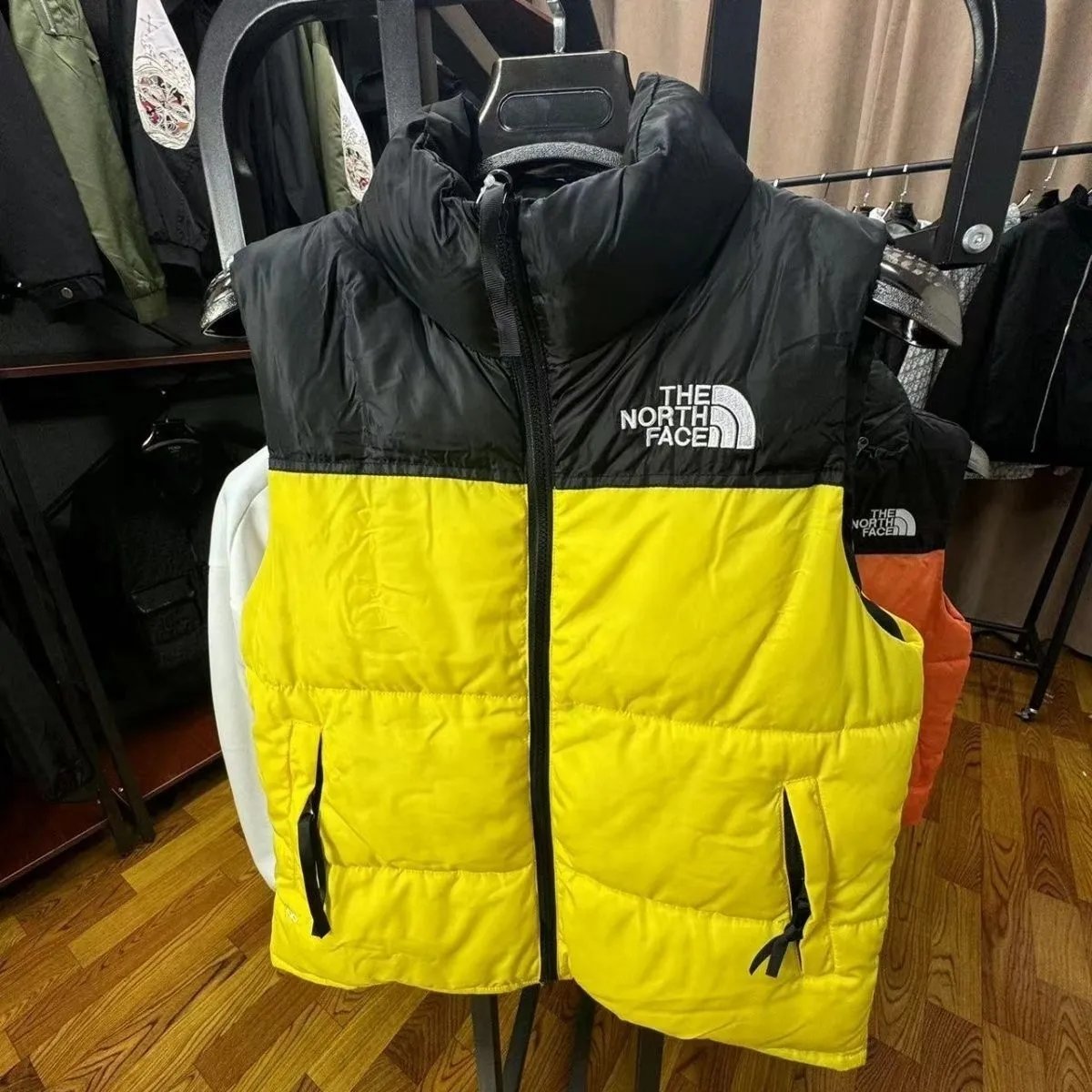 The North Face Nuptse Vest Olive Green and Black Down Vest - 17