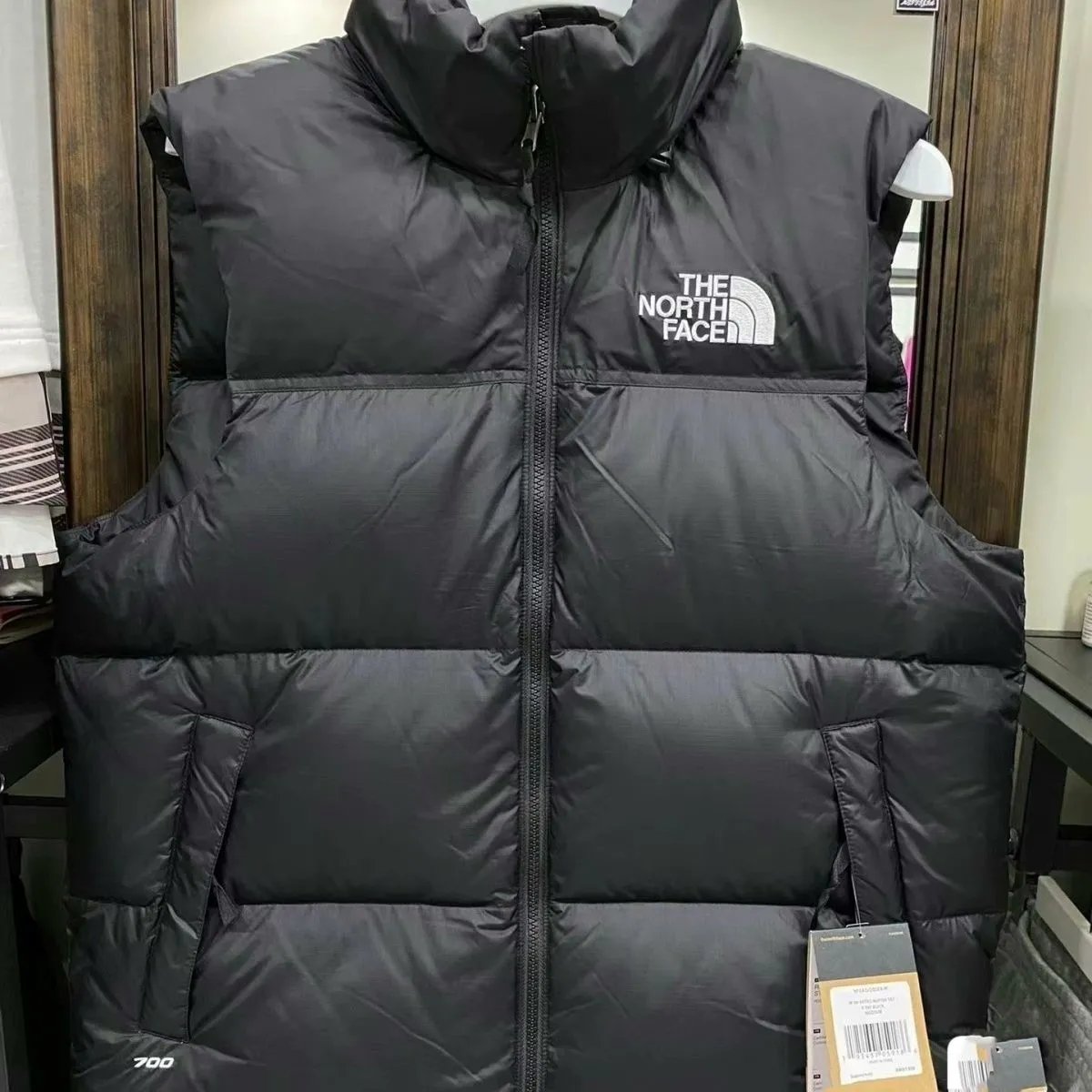 The North Face Nuptse Vest Olive Green and Black Down Vest - 15