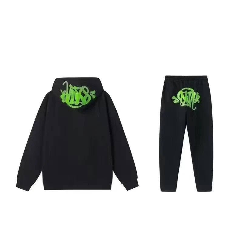 SYNA.TRIBE Graffiti Hoodie and Sweatpants Set Black with Red Logo - 6
