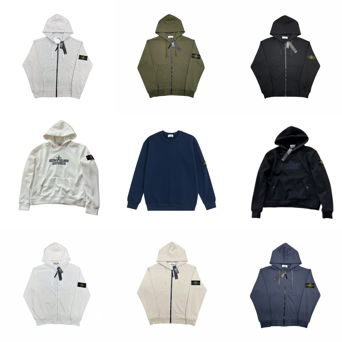 Stone Island Custom Sleeve Badge Button, Full Tags & Accessories, OEM Factory, Original Hardware & Trims, High-Quality Craftsmanship